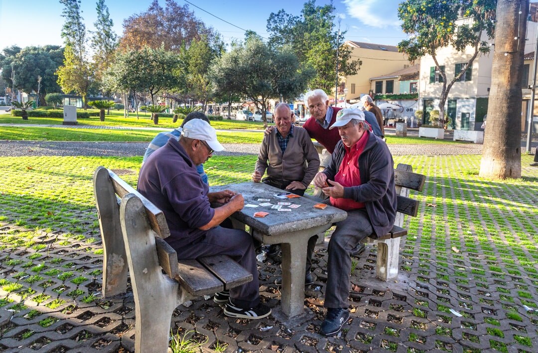 seniors playing cards