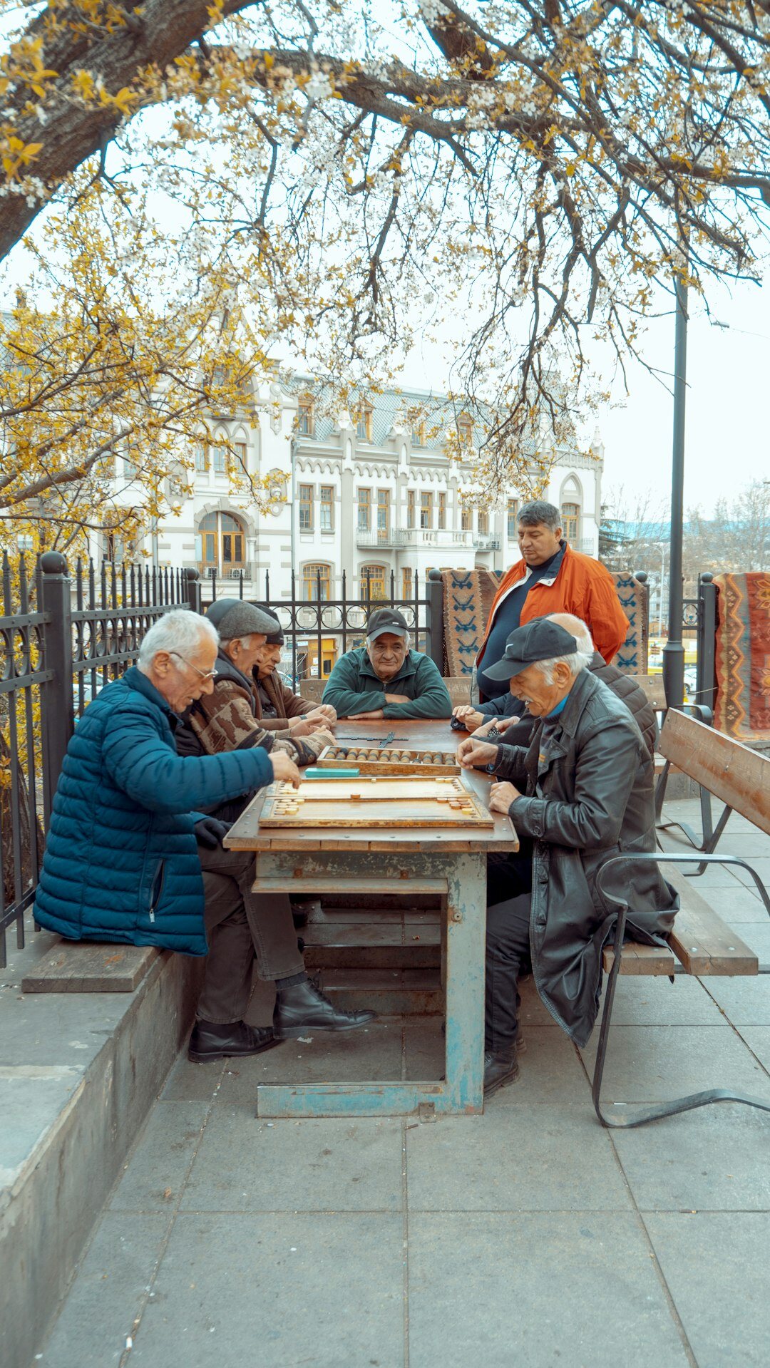 elderly group playing board games