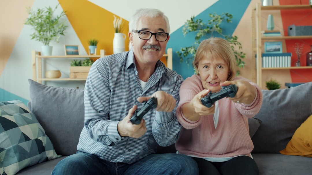 seniors playing games